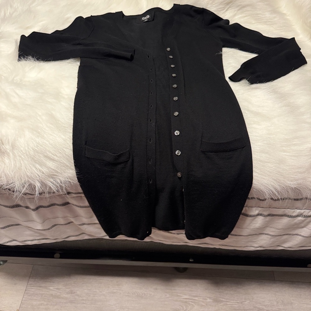 D&G Black Button-Front Cardigan